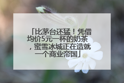 比茅台还猛！凭借均价5元一杯的奶茶，蜜雪冰城正在造就一个商业帝国