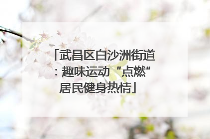 武昌区白沙洲街道：趣味运动“点燃”居民健身热情