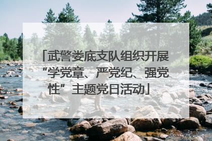 武警娄底支队组织开展“学党章、严党纪、强党性”主题党日活动