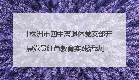 株洲市四中离退休党支部开展党员红色教育实践活动