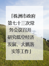 株洲市政府第七十三次常务会议召开 研究低空经济发展、大抓落实等工作