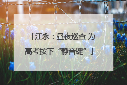 江永：昼夜巡查 为高考按下“静音键”