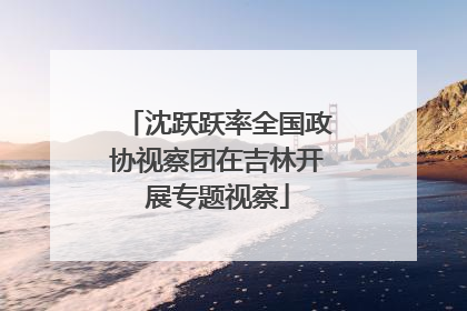 沈跃跃率全国政协视察团在吉林开展专题视察