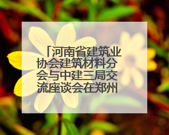 河南省建筑业协会建筑材料分会与中建三局交流座谈会在郑州召开