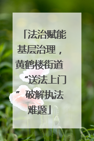 法治赋能基层治理，黄鹤楼街道“送法上门”破解执法难题