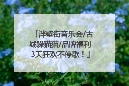 泮壁街音乐会/古城躲猫猫/品牌福利3天狂欢不停歇！