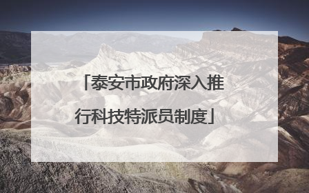 泰安市政府深入推行科技特派员制度