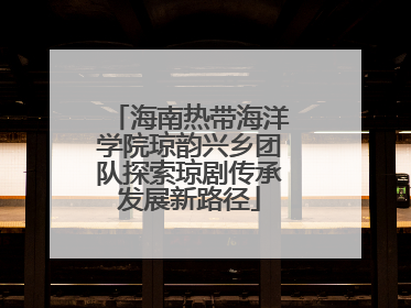 海南热带海洋学院琼韵兴乡团队探索琼剧传承发展新路径