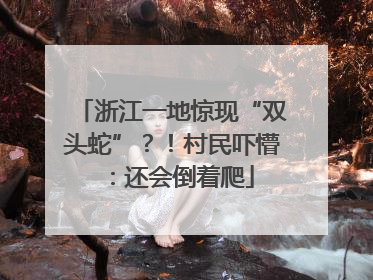 浙江一地惊现“双头蛇”？！村民吓懵：还会倒着爬
