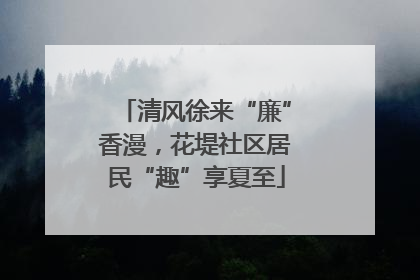 清风徐来“廉”香漫，花堤社区居民“趣”享夏至