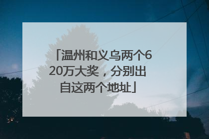 温州和义乌两个620万大奖，分别出自这两个地址