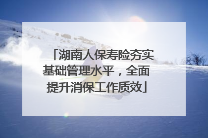 湖南人保寿险夯实基础管理水平，全面提升消保工作质效