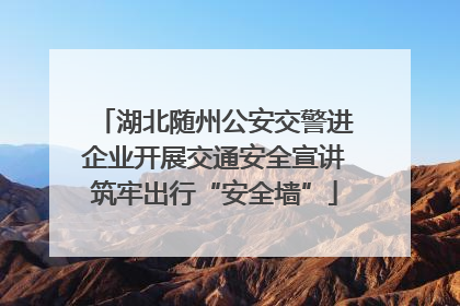 湖北随州公安交警进企业开展交通安全宣讲筑牢出行“安全墙”