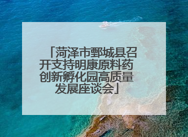 菏泽市鄄城县召开支持明康原料药创新孵化园高质量发展座谈会