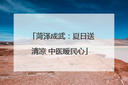 菏泽成武：夏日送清凉 中医暖民心