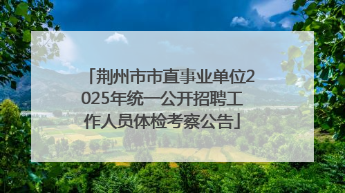荆州市市直事业单位2025年统一公开招聘工作人员体检考察公告