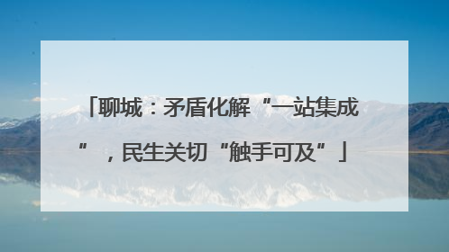 聊城：矛盾化解“一站集成”，民生关切“触手可及”