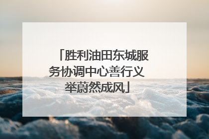 胜利油田东城服务协调中心善行义举蔚然成风
