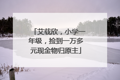 艾载欣，小学一年级，捡到一万多元现金物归原主