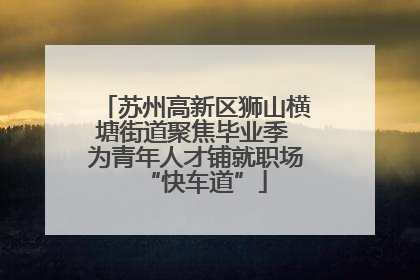 苏州高新区狮山横塘街道聚焦毕业季 为青年人才铺就职场“快车道”