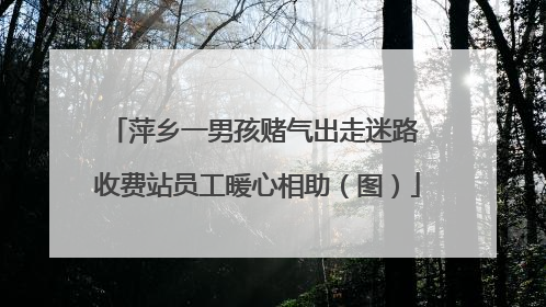 萍乡一男孩赌气出走迷路 收费站员工暖心相助（图）