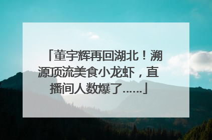 董宇辉再回湖北！溯源顶流美食小龙虾，直播间人数爆了……