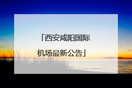 西安咸阳国际机场最新公告