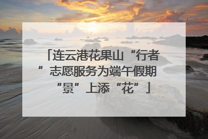 连云港花果山“行者”志愿服务为端午假期“景”上添“花”