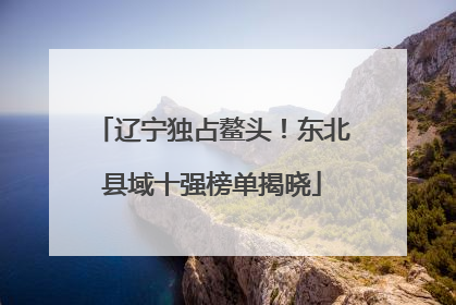辽宁独占鳌头！东北县域十强榜单揭晓