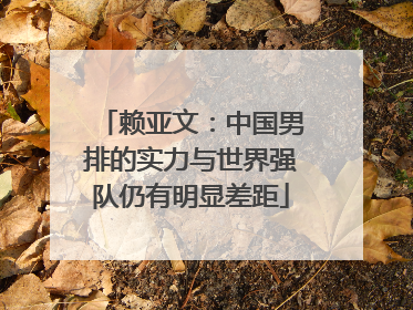 赖亚文：中国男排的实力与世界强队仍有明显差距