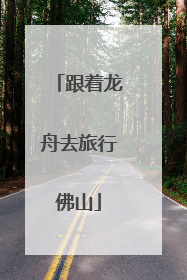 跟着龙舟去旅行佛山