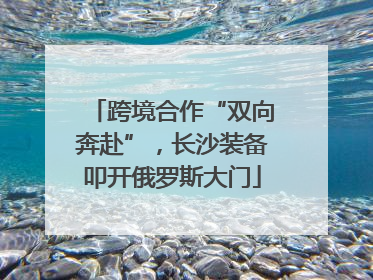 跨境合作“双向奔赴”，长沙装备叩开俄罗斯大门