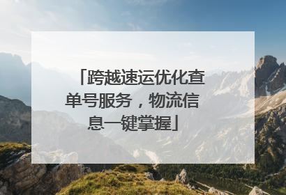 跨越速运优化查单号服务，物流信息一键掌握