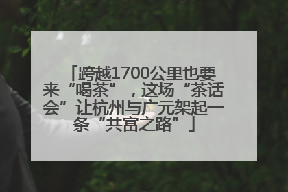 跨越1700公里也要来“喝茶”，这场“茶话会”让杭州与广元架起一条“共富之路”