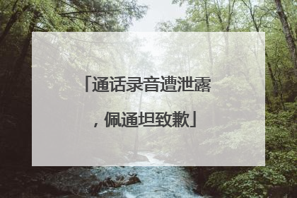 通话录音遭泄露，佩通坦致歉