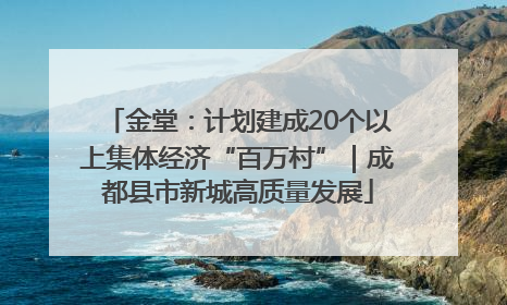 金堂：计划建成20个以上集体经济“百万村”｜成都县市新城高质量发展