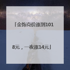 金饰克价涨到1018元，一夜涨14元