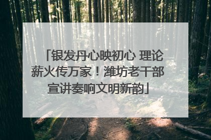 银发丹心映初心 理论薪火传万家！潍坊老干部宣讲奏响文明新韵