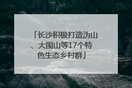 长沙积极打造沩山、大围山等17个特色生态乡村群