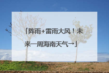 阵雨+雷雨大风！未来一周海南天气→