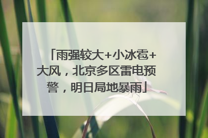 雨强较大+小冰雹+大风，北京多区雷电预警，明日局地暴雨