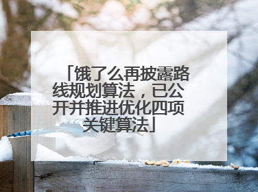 饿了么再披露路线规划算法，已公开并推进优化四项关键算法