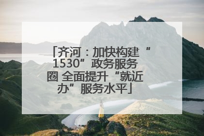 齐河：加快构建“1530”政务服务圈 全面提升“就近办”服务水平