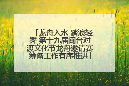 龙舟入水 踏浪轻舞 第十九届闽台对渡文化节龙舟邀请赛筹备工作有序推进