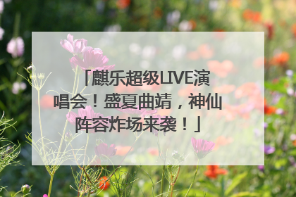 麒乐超级LIVE演唱会！盛夏曲靖，神仙阵容炸场来袭！