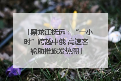 黑龙江抚远：“一小时”跨越中俄 高速客轮助推旅发热潮
