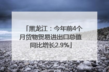 黑龙江：今年前4个月货物贸易进出口总值同比增长2.9%