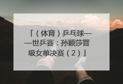 （体育）乒乓球——世乒赛：孙颖莎晋级女单决赛（2）