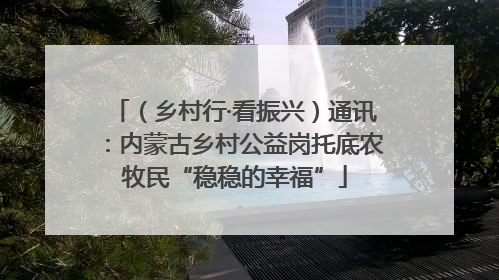 （乡村行·看振兴）通讯：内蒙古乡村公益岗托底农牧民“稳稳的幸福”
