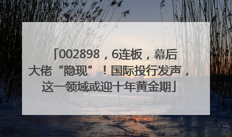 002898，6连板，幕后大佬“隐现”！国际投行发声，这一领域或迎十年黄金期
